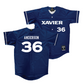 Xavier Baseball Navy Jersey - Caleb Anderson
