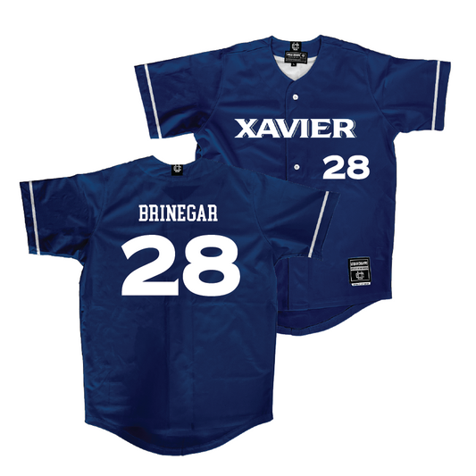 Xavier Baseball Navy Jersey - Braxton Brinegar