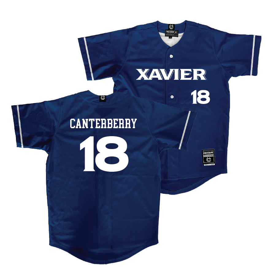 Xavier Baseball Navy Jersey - Donavan Canterberry | #18