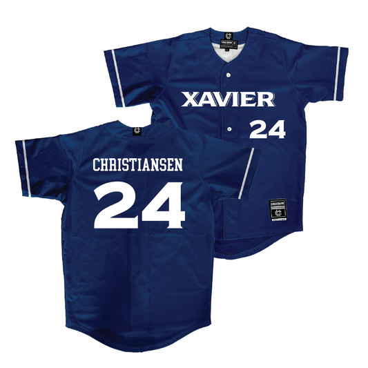 Xavier Baseball Navy Jersey - Hayden Christiansen | #24