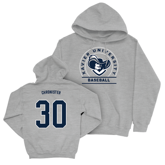 Baseball Sport Grey Logo Hoodie  - Ashton Chronister