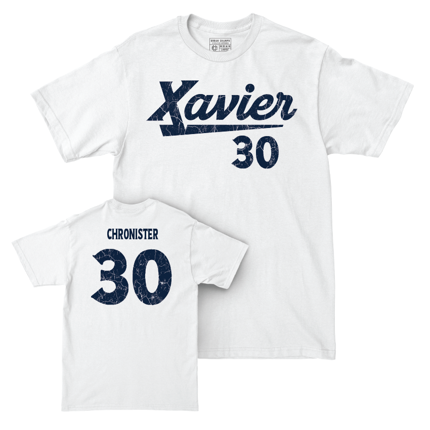 Baseball White Script Comfort Colors Tee  - Ashton Chronister