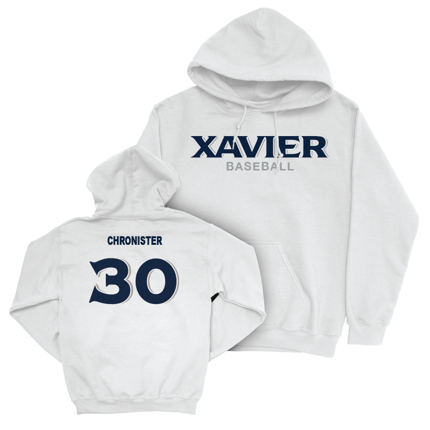 Baseball White Staple Hoodie  - Ashton Chronister