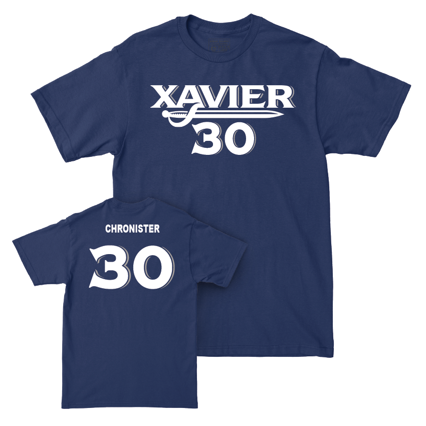 Baseball Navy Wordmark Tee  - Ashton Chronister