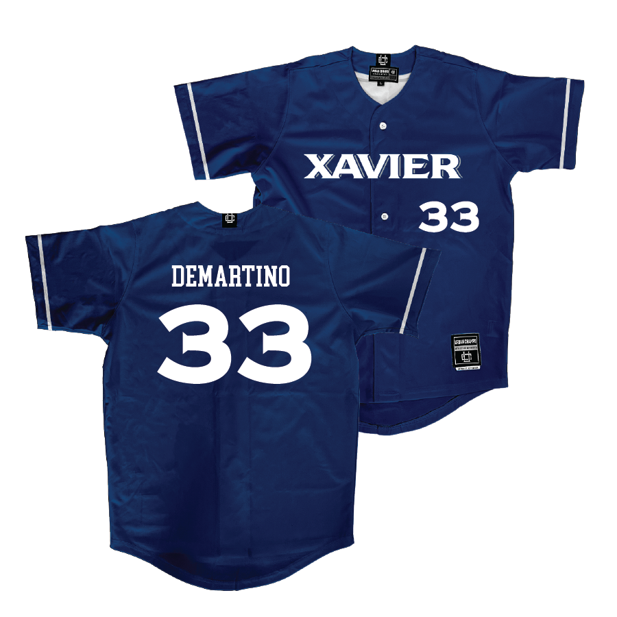 Xavier Baseball Navy Jersey - Tyler DeMartino | #33