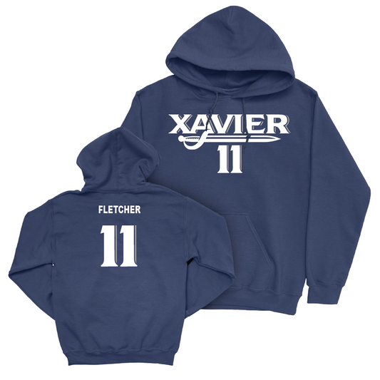 Men's Basketball Navy Wordmark Hoodie  - Cam'Ron Fletcher