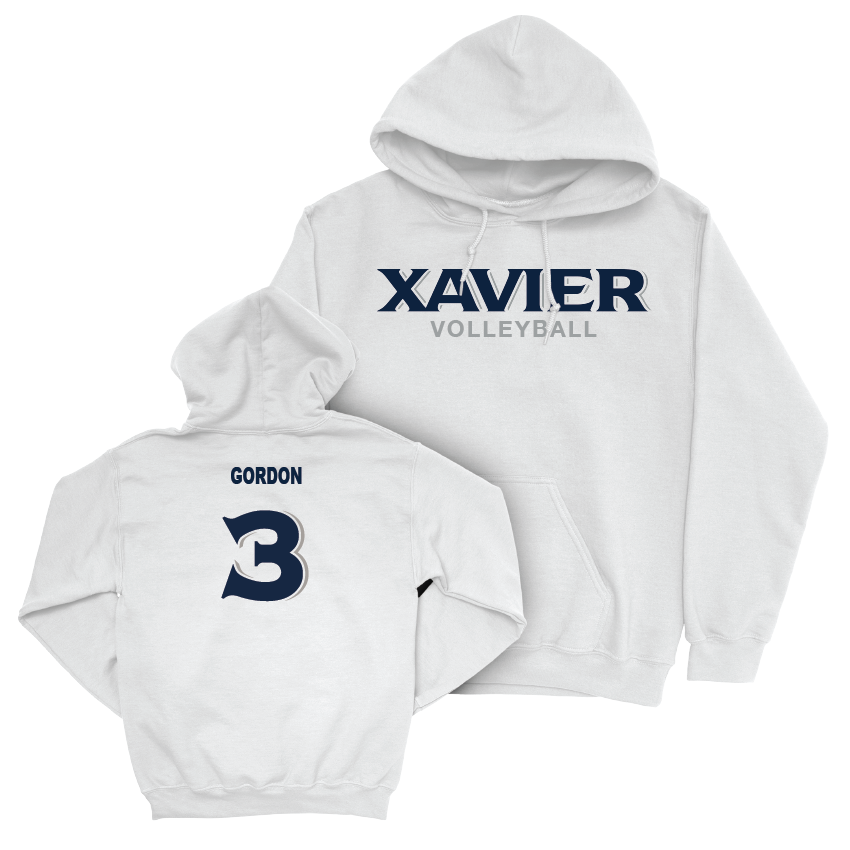 Women's Volleyball White Staple Hoodie  - Jamison Gordon