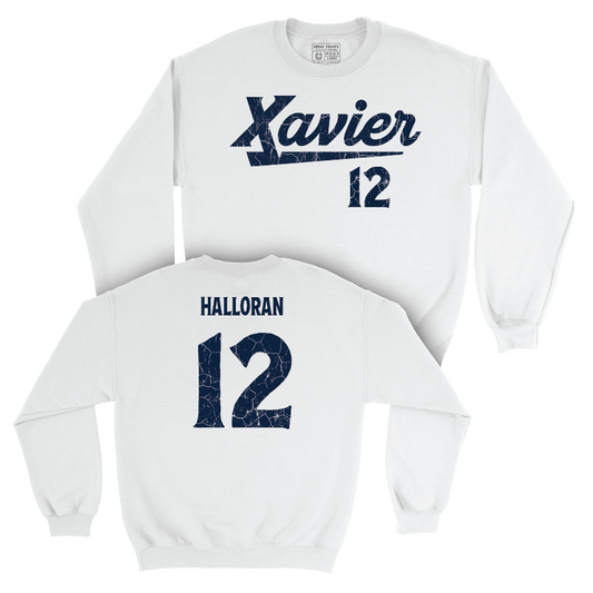 Women's Lacrosse White Script Crew  - Dylan Halloran