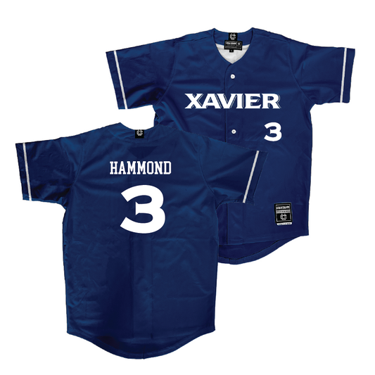 Xavier Baseball Navy Jersey - Luke Hammond