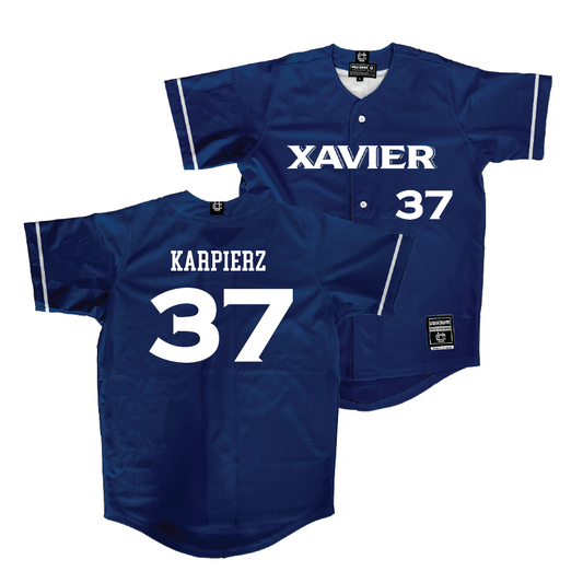 Xavier Baseball Navy Jersey - Joseph Karpierz