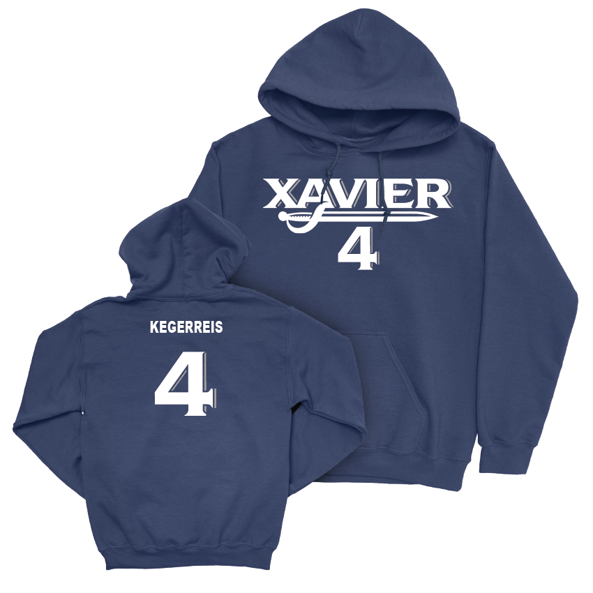 Men's Soccer Navy Wordmark Hoodie  - Luke Kegerreis