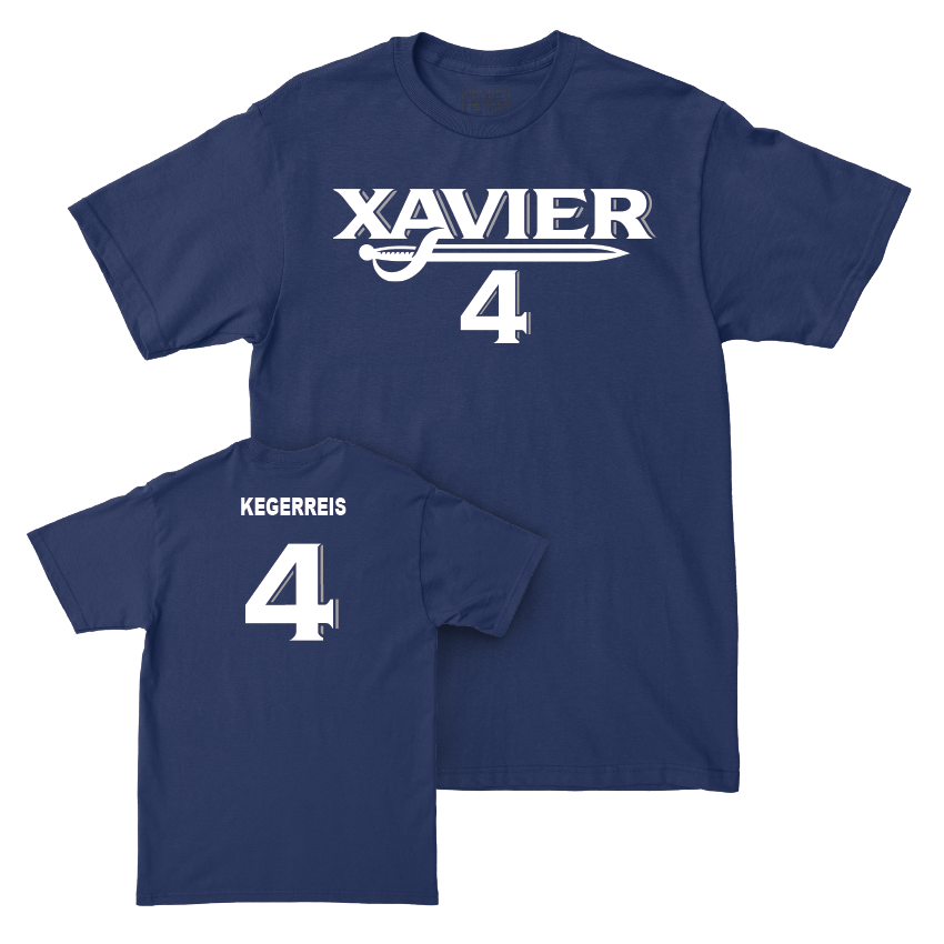 Men's Soccer Navy Wordmark Tee  - Luke Kegerreis