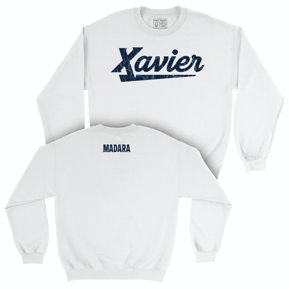 Women's Swim & Dive White Script Crew  - Teegan Madara