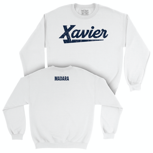 Women's Swim & Dive White Script Crew  - Teegan Madara