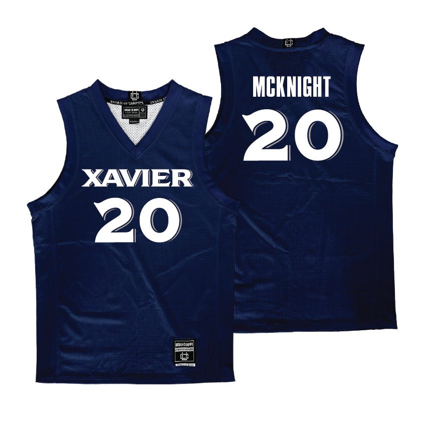 Xavier Men's Basketball Navy Jersey - Dayvion McKnight