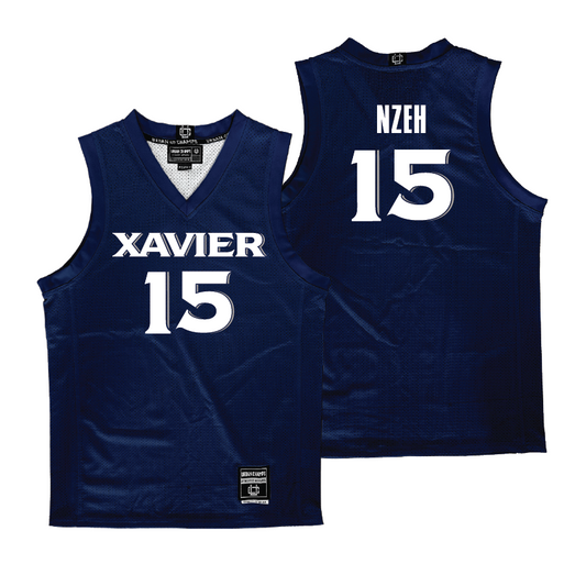 Xavier Men's Basketball Navy Jersey - Onyekachi Nzeh