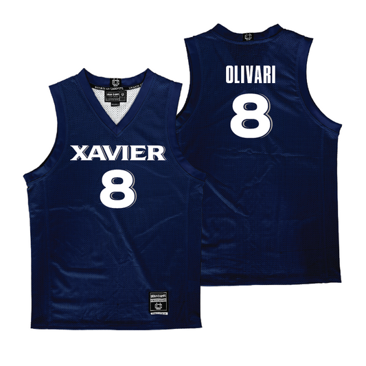 Xavier Men's Basketball Navy Jersey - Quincy Olivari