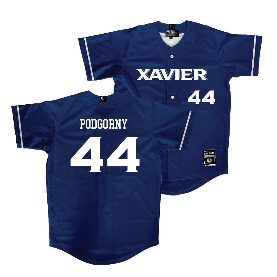 Xavier Baseball Navy Jersey - Eric Podgorny