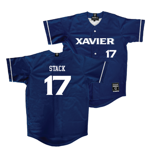 Xavier Baseball Navy Jersey - Tyler Stack