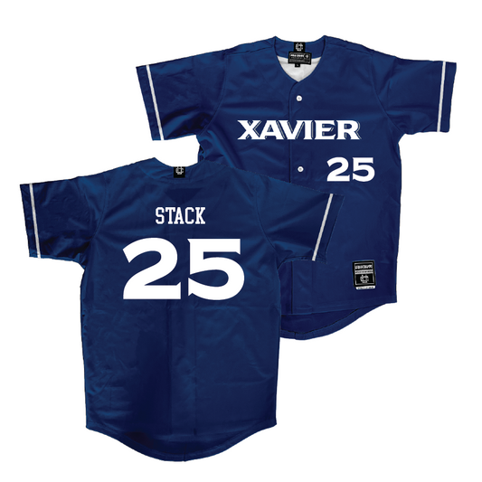 Xavier Baseball Navy Jersey - Tyler Stack