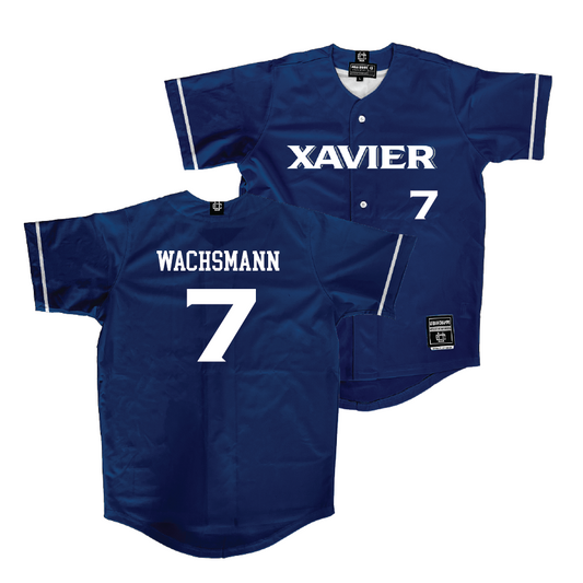 Xavier Baseball Navy Jersey - Isaac Wachsmann