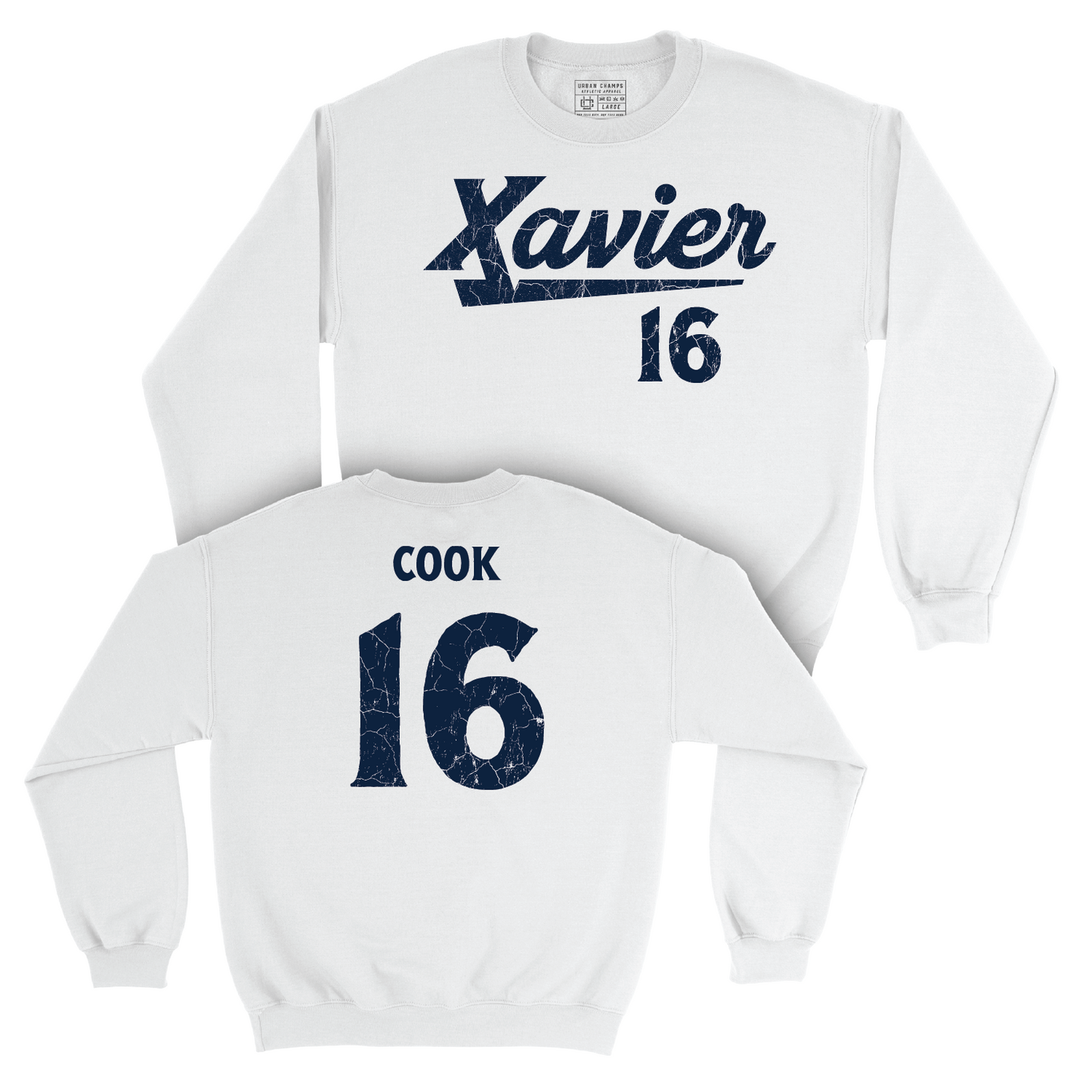 Baseball White Script Crew - Aiden Cook Youth Small