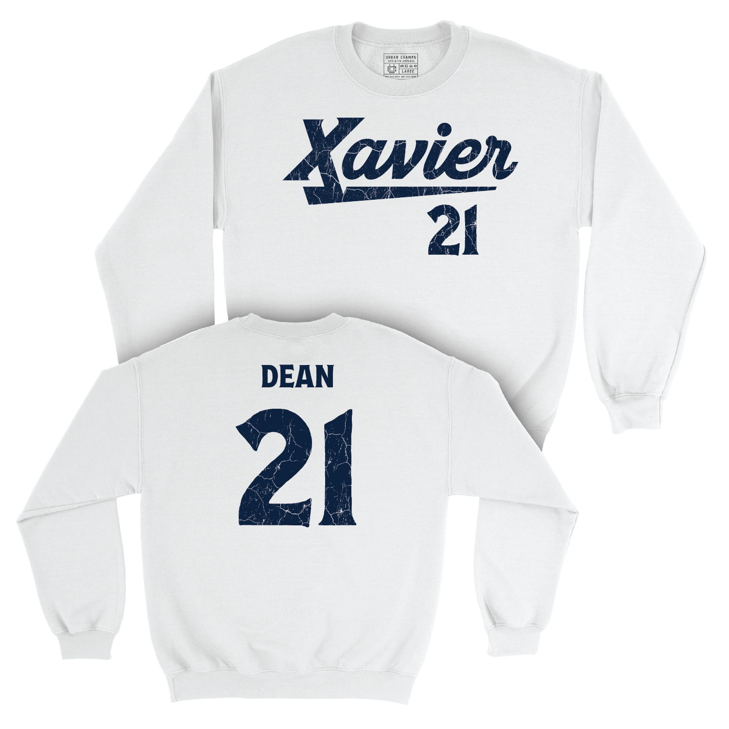 Women's Lacrosse White Script Crew - Aubrey Dean Youth Small