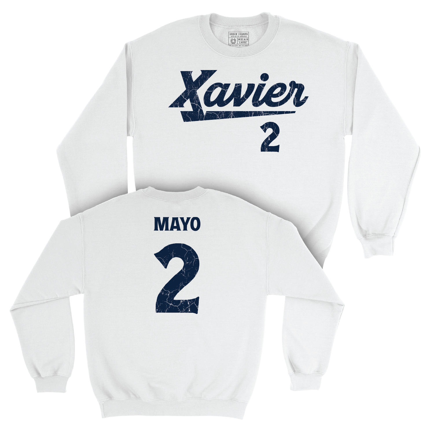 Women's Basketball White Script Crew - Aizhanique Mayo Youth Small