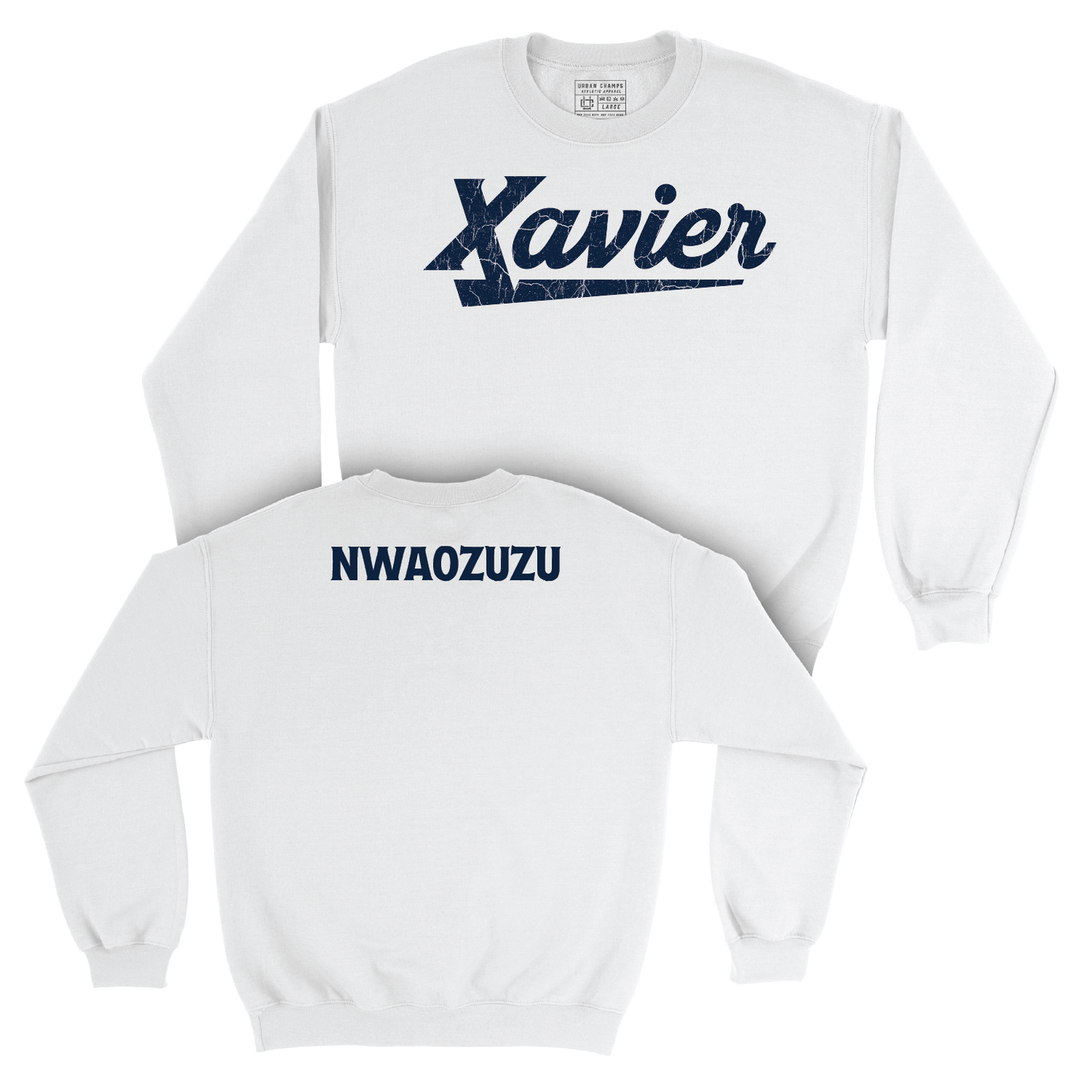 Women's Tennis White Script Crew - Blessing Nwaozuzu Youth Small