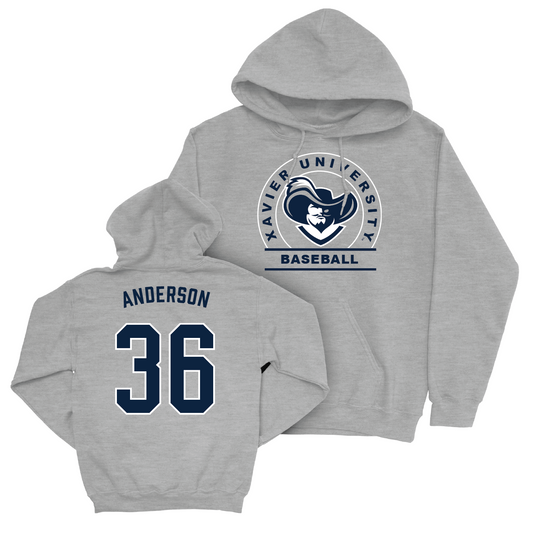 Baseball Sport Grey Logo Hoodie - Caleb Anderson Youth Small