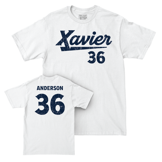 Baseball White Script Comfort Colors Tee - Caleb Anderson Youth Small