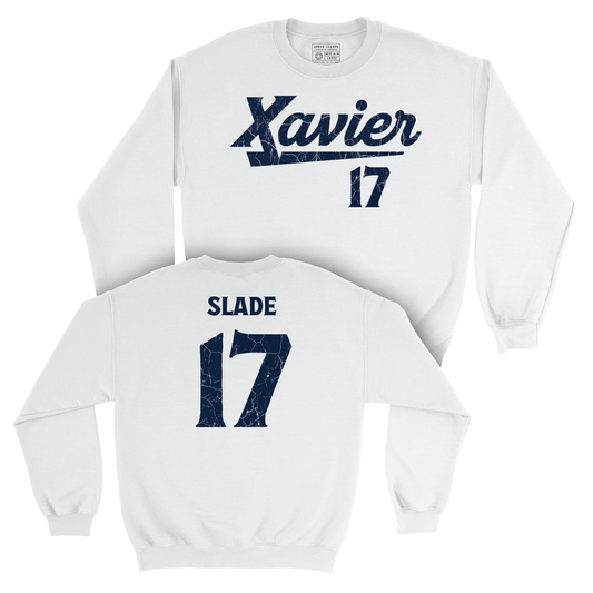 Women's Lacrosse White Script Crew - Claire Slade Youth Small