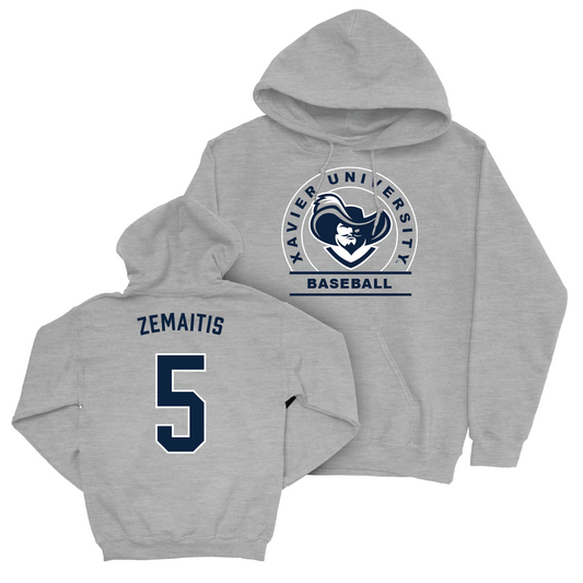 Baseball Sport Grey Logo Hoodie - Drew Zemaitis Youth Small
