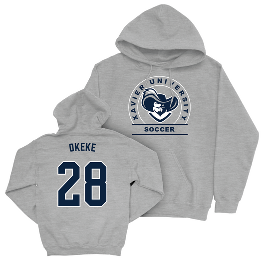 Men's Soccer Sport Grey Logo Hoodie - Ekene Okeke Youth Small
