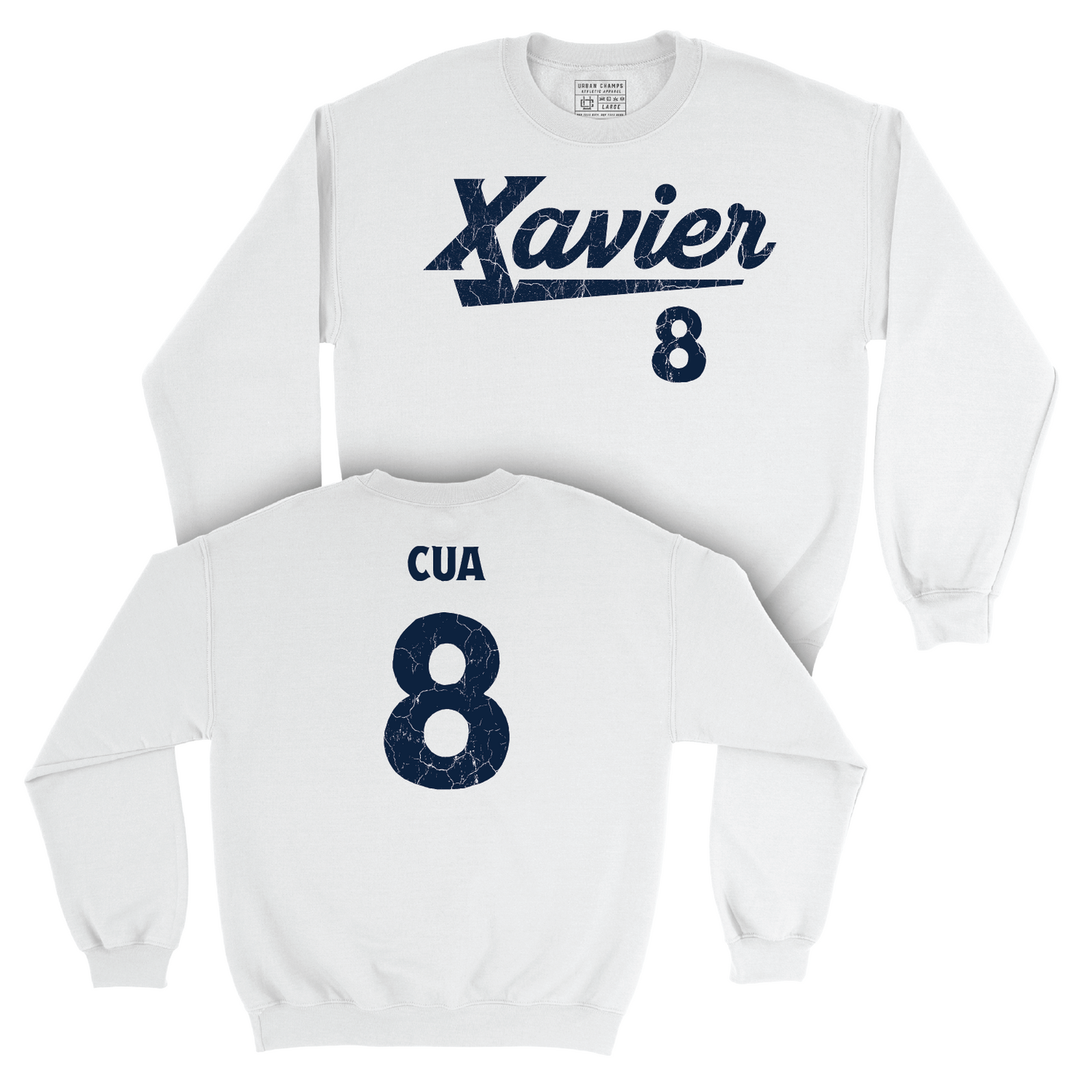 Women's Lacrosse White Script Crew - Gianna Cua Youth Small