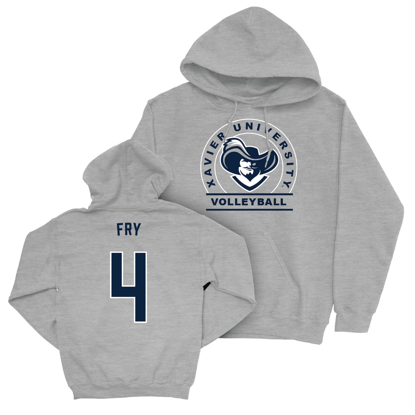 Women's Volleyball Sport Grey Logo Hoodie - Hunter Fry Youth Small