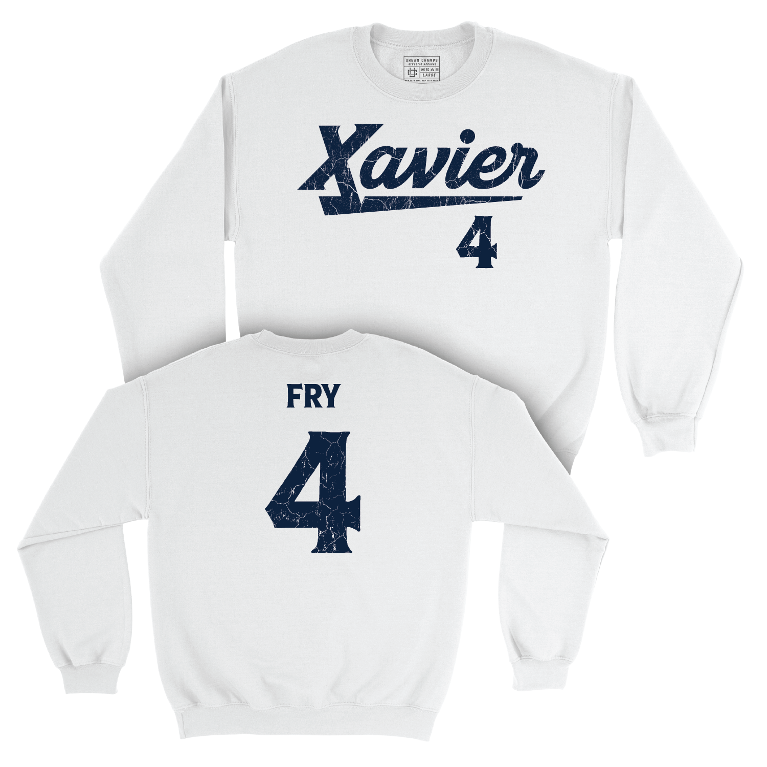 Women's Volleyball White Script Crew - Hunter Fry Youth Small