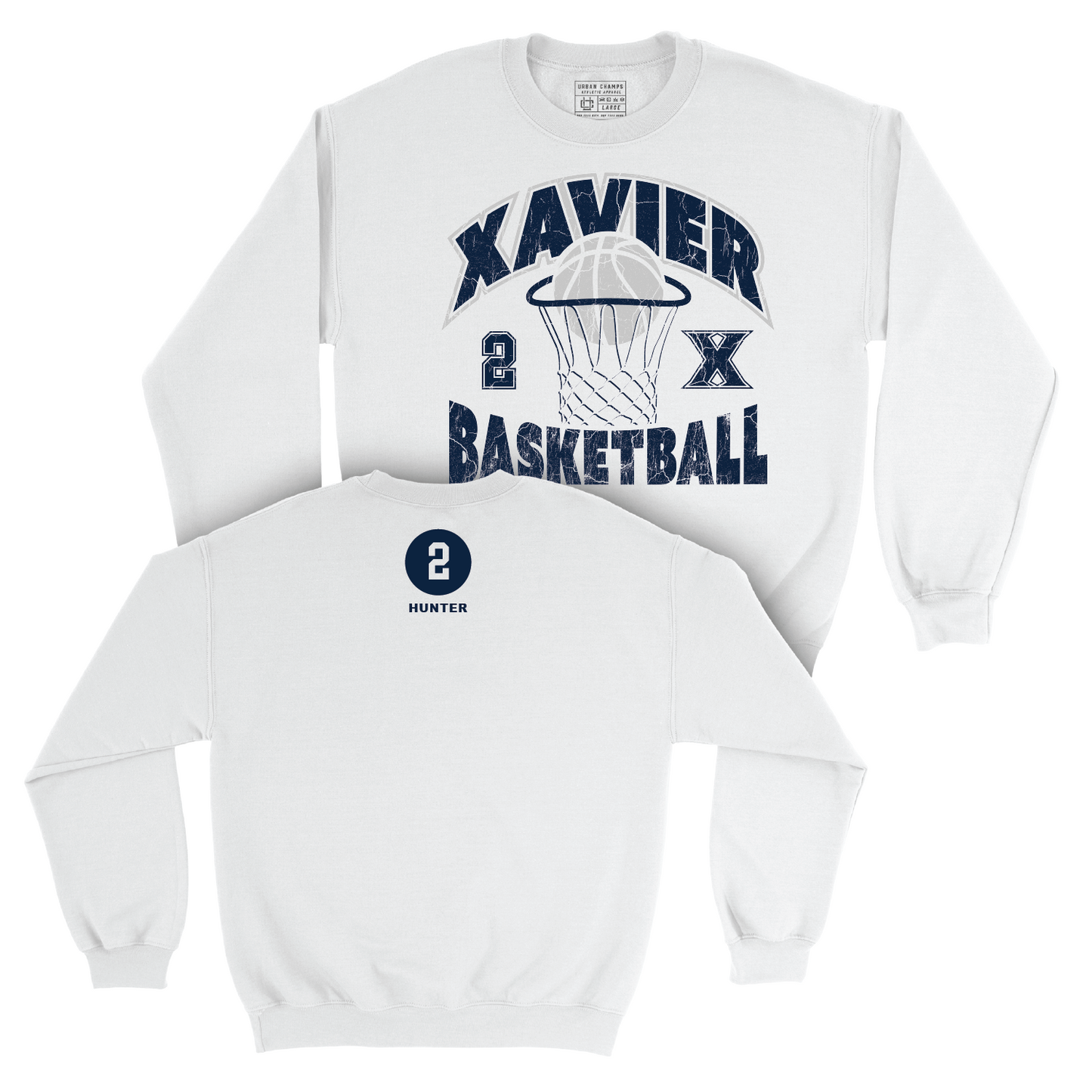 Men's Basketball White Hardwood Crew - Jerome Hunter Youth Small