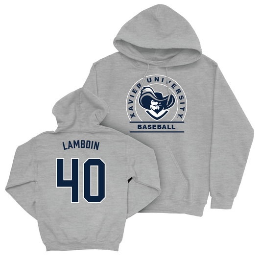 Baseball Sport Grey Logo Hoodie - Jake Lambdin Youth Small