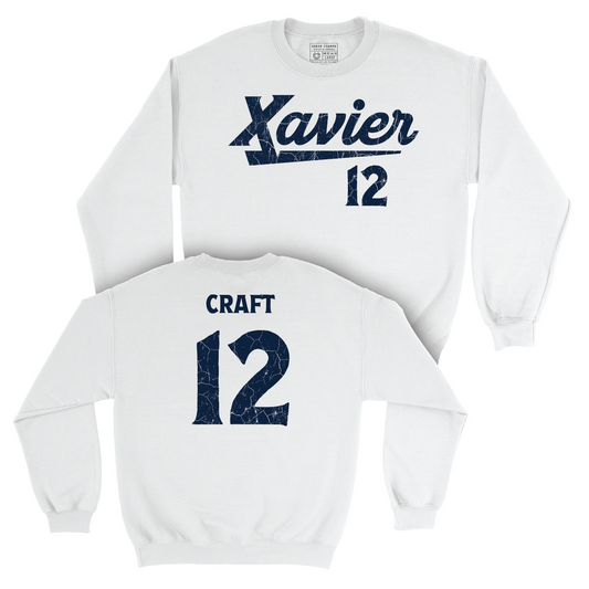 Men's Basketball White Script Crew - Kam Craft Youth Small