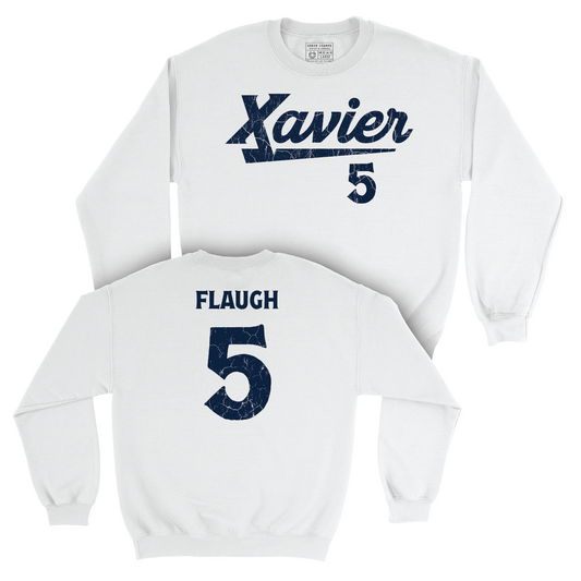 Women's Volleyball White Script Crew - Logan Flaugh Youth Small