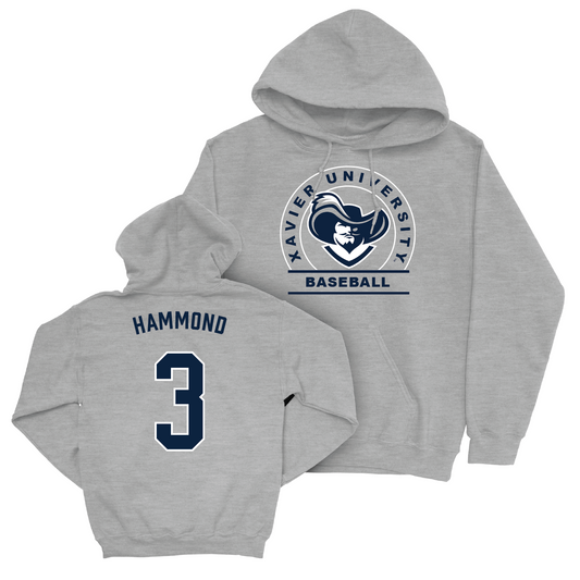 Baseball Sport Grey Logo Hoodie - Luke Hammond Youth Small