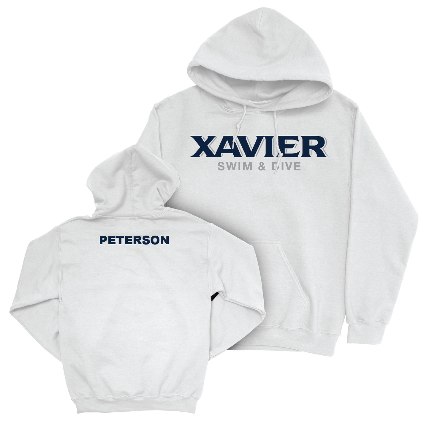 Men's Swim & Dive White Staple Hoodie - Luke Peterson Youth Small