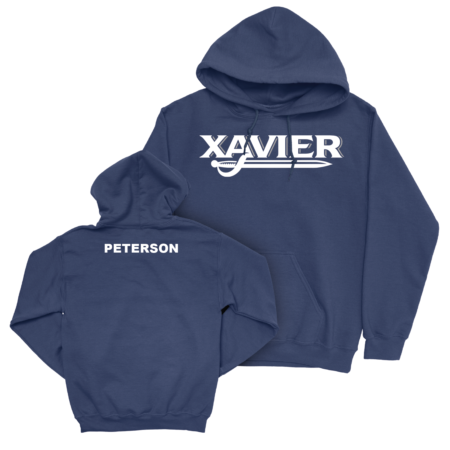 Men's Swim & Dive Navy Woodmark Hoodie - Luke Peterson Youth Small