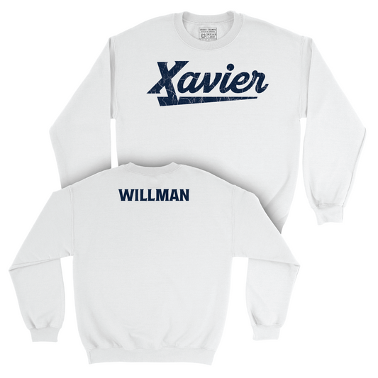 Men's Track & Field White Script Crew - Liam Willman Youth Small