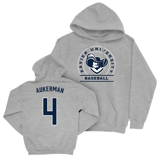 Baseball Sport Grey Logo Hoodie - Matthew Aukerman Youth Small