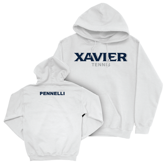 Men's Tennis White Staple Hoodie - Marco Pennelli Youth Small