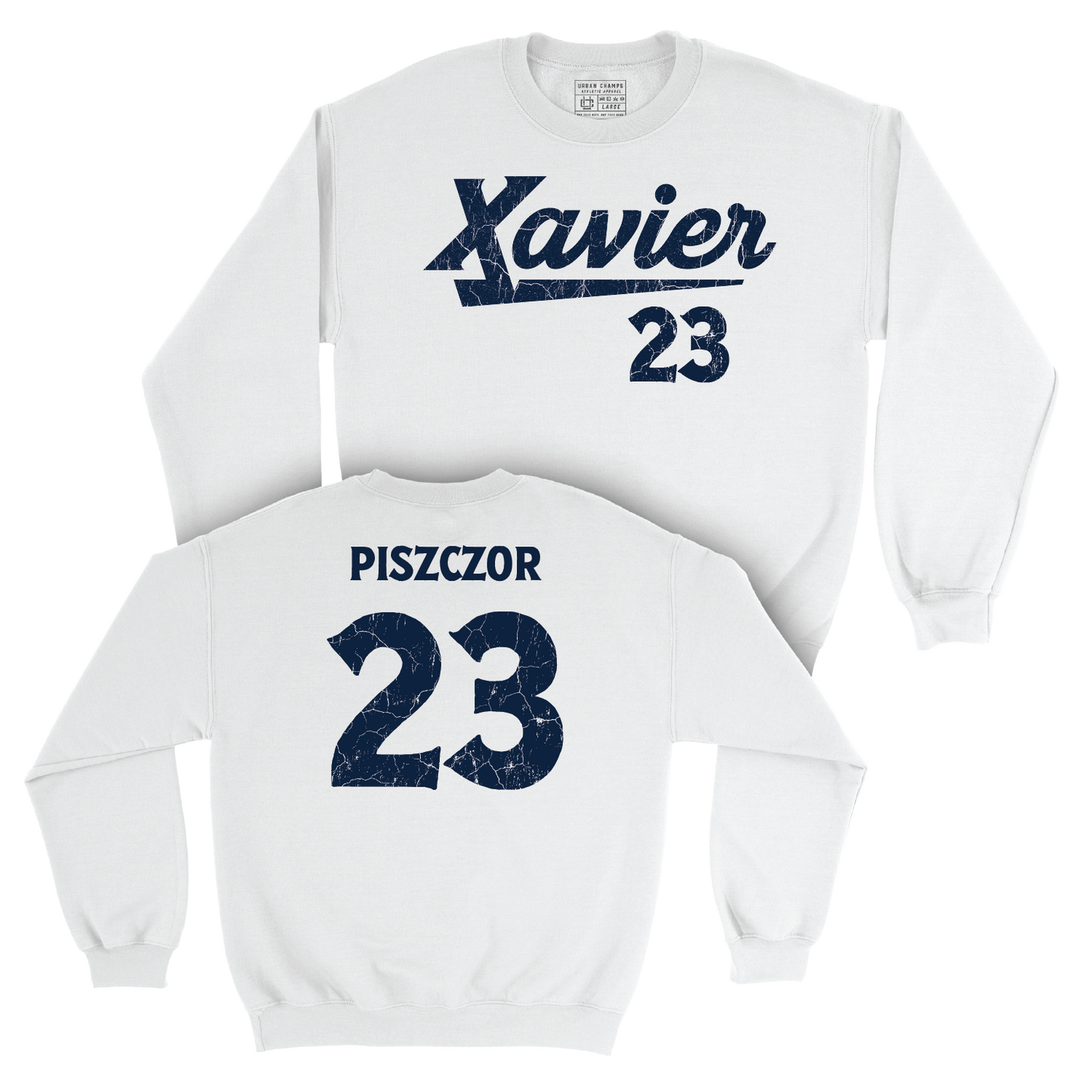 Women's Lacrosse White Script Crew - Marina Piszczor Youth Small