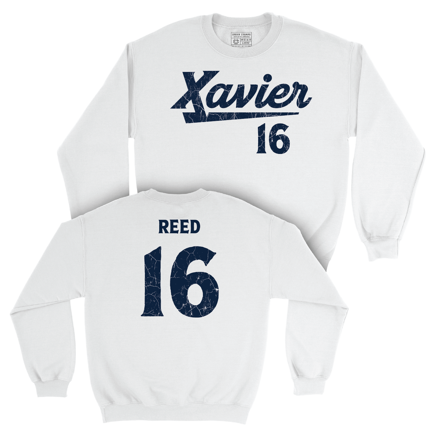 Women's Soccer White Script Crew - Maddie Reed Youth Small