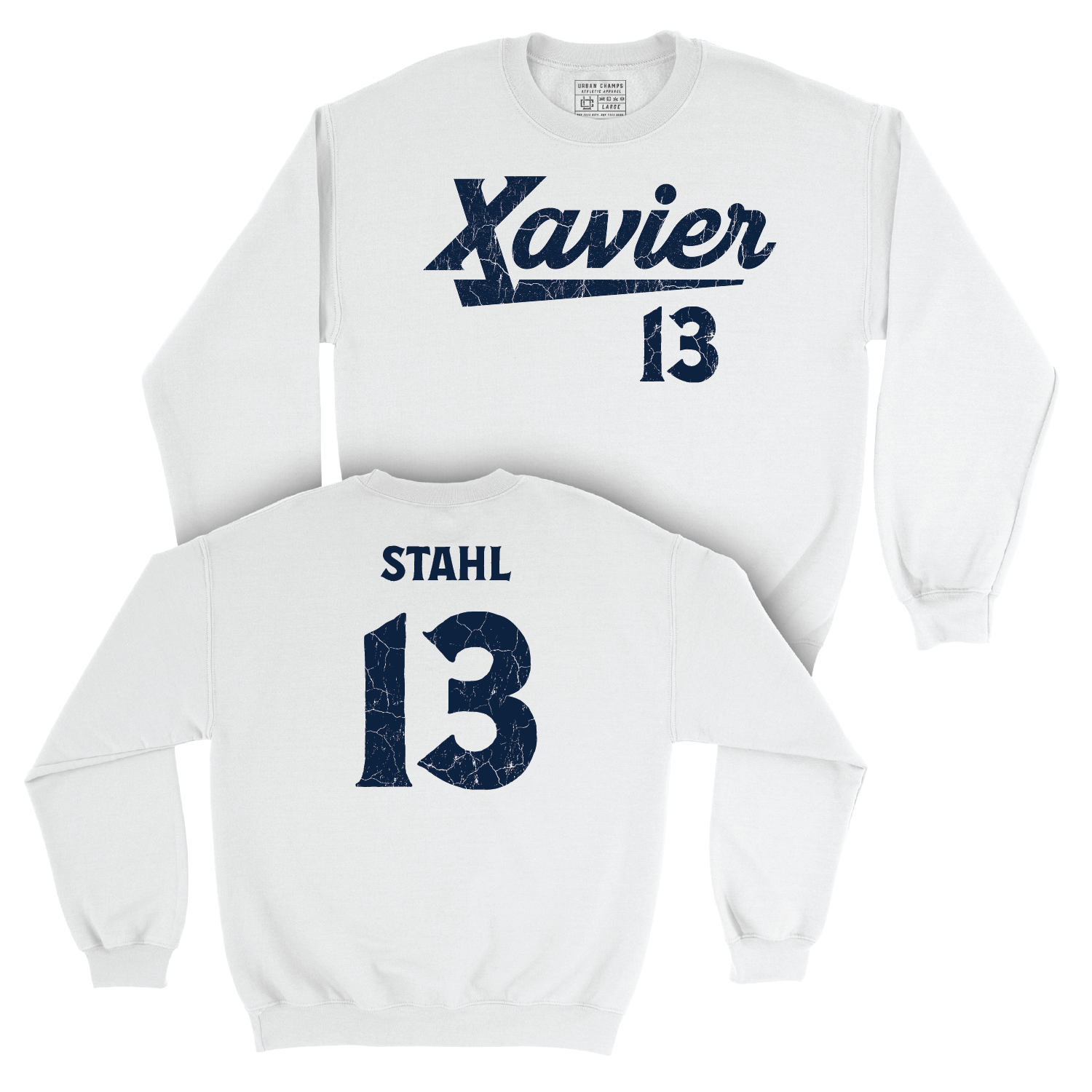 Baseball White Script Crew - Nathan Stahl Youth Small